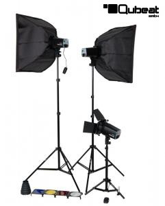 Studioblitz Set Fotostudio Schirme und diverse Filter ,Stativ gefedert, "Galaxis"