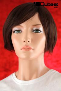 Stylish, brown wig short hairstyle
