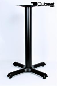 Tischgestell 72 cm, schwarz, Kreuzfu aus Gusseisen, "Kiel" mit verstellbaren Bodengleitern