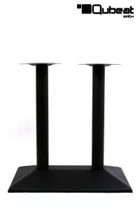 Tischgestell 72 cm, Tischfu doppel, Schwarzes Gestell, rechteckiger Fu, "Bremen" mit verstellbaren Bodengleitern
