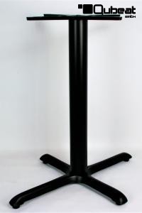 Tischgestell 72 cm, Tischfu�, schwarzes Gestell, Kreuzfu� aus Gusseisen, "Wolfsburg" mit verstellbaren Bodengleitern