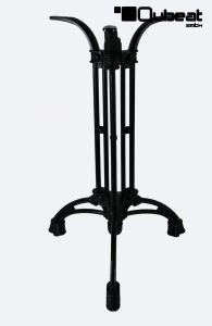 Tischgestell 72 cm, Tischfu, schwarzes Gestell, lackierter Edelstahl, "Rom" mit verstellbaren Bodengleitern