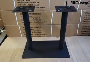 Tischgestell schwarz 66 cm 19Kg Tischfu doppel schwarz lackiert Edelstahl Gestell rechteckiger Fu, "Bonn"