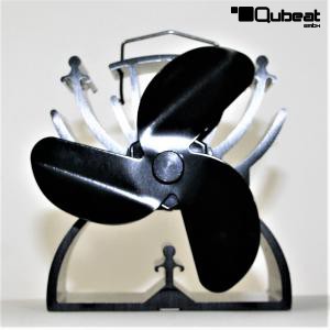 Ventilator fr Kaminfen, Ofenventilator, schwarz, 3 Rotorbltter, stromlos - umweltfreundlich 12,5cm