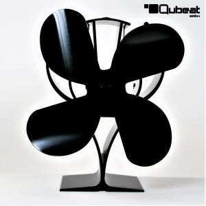 Ventilator fr Kaminfen, Ofenventilator, schwarz, 4 Rotorbltter, stromlos - umweltfreundlich 23 cm