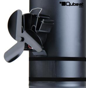 Ventilator fr Ofenrohre, Ofenventilator, schwarz, 3 Rotorbltter, stromlos - umweltfreundlich 22 cm