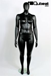 Weibliche Schaufensterpuppe, mollig, faceless, schwarz matt