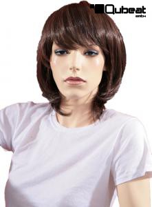 Wig artificial hair redbrown