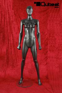 Wunderschne, grau-glnzende Schaufensterfigur mit modern geformten Gesicht